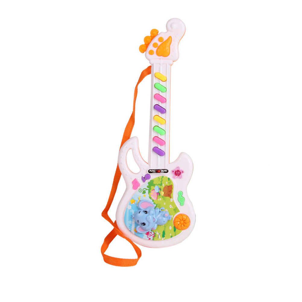 Kids Education Rhymes - 8鍵盤の漫画風電子ギター。幼児向けの音楽教育楽器。子供や赤ちゃん向けの童謡を演奏できる電動ギター。