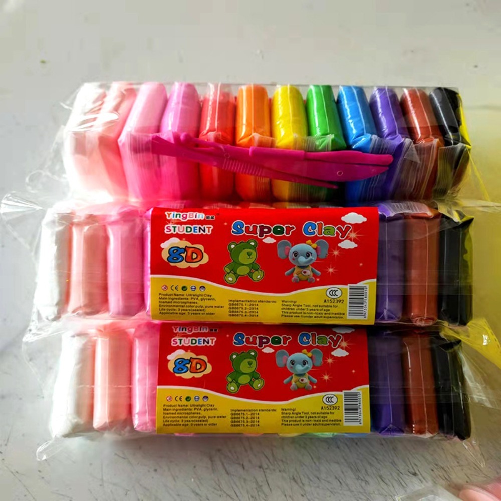 Kids Education Content - 粘土コア素材10g入り12色、24色、36色ミックスパック、スペースクレイ、カラー粘土、子供用遊び粘土、教育用雪の結晶粘土
